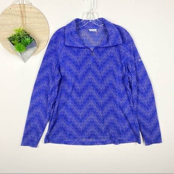 Columbia Tops - Columbia Purple Print Sleeve 1/4 Zip Pullover Size XL